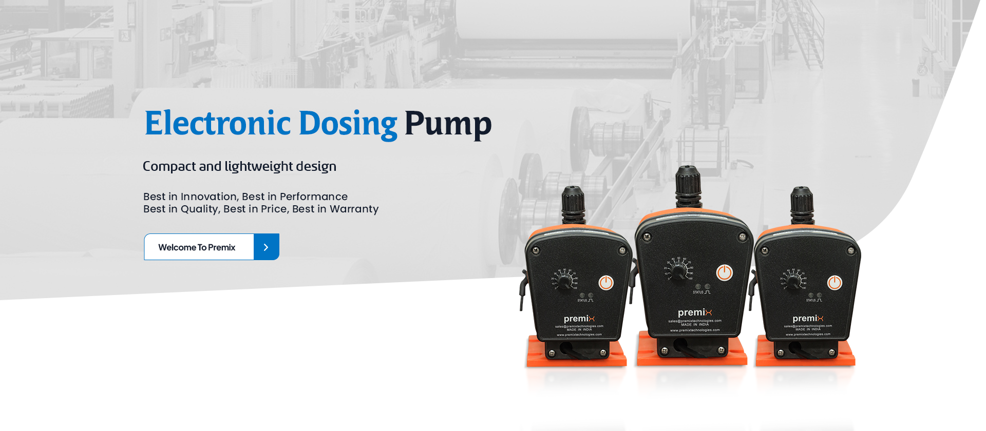 Premix Technologies industrial agitator dosing pump and chemical dosing system manufacturer in India